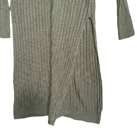 Pilcro Anthropologie Womens Gauzy Distress Duster Cardigan Prep Green NEW Sz M - Picture 3 of 8